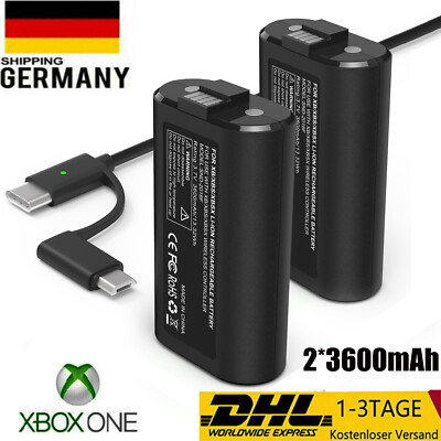 2X 3600mAh Wiederaufladbarer Controller Akku Pack Für Xbox One S/X/E Series Neu*