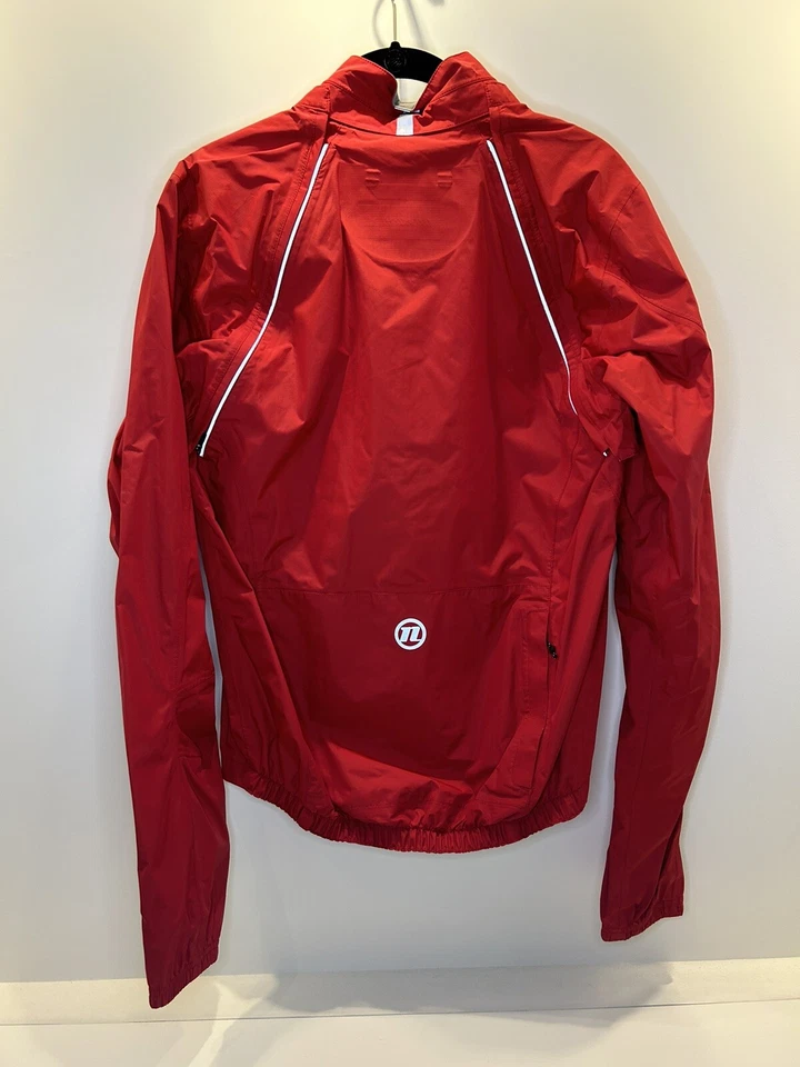 Chaqueta cortavientos de nailon con cremallera completa Novara en rojo, verde lima, amarillo - niños talla S Foto 3 de 4