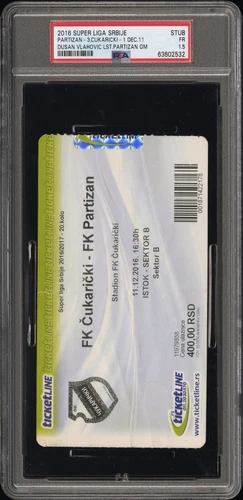 RARE Dusan Vlahovic Rookie Ticket Last Game For Partizan PSA 1.5