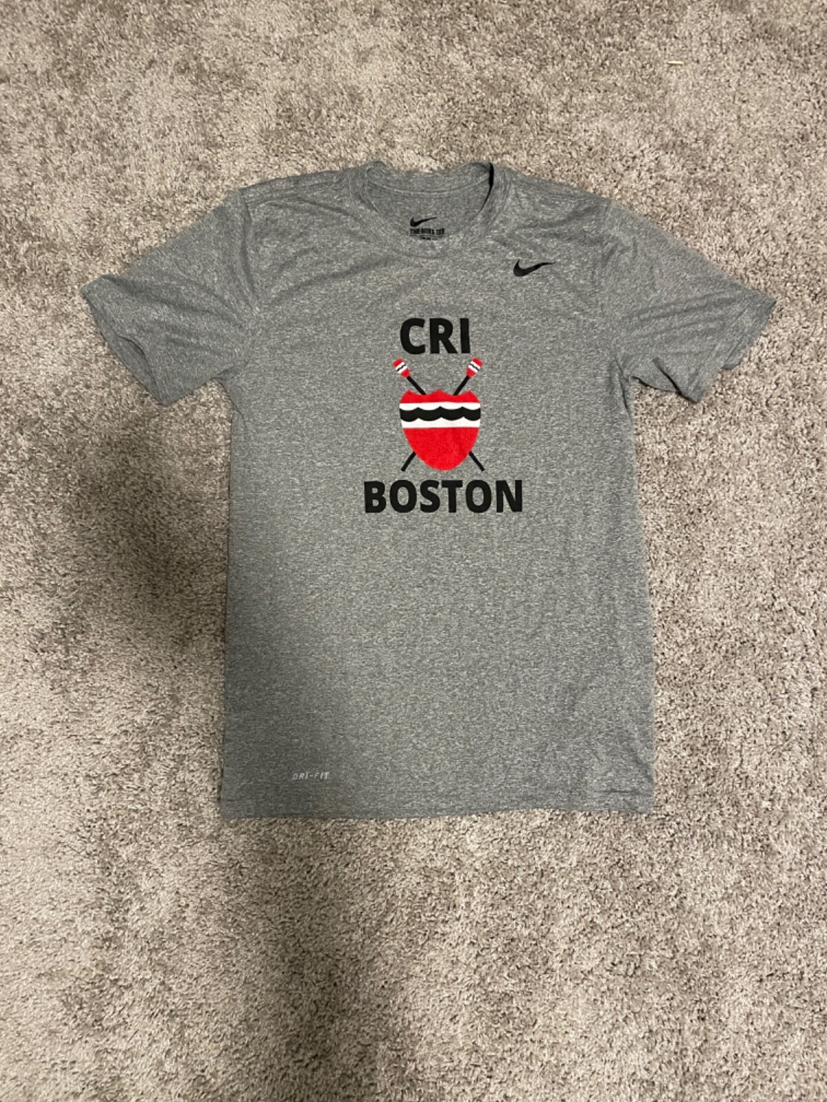 FILA T shirt uomo Nike grigia Dri Fit Community Rowing CRI Boston piccola