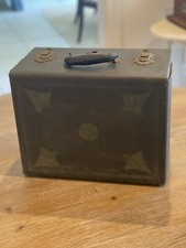 Portable phonograph carrying case with lovely markings for repurpose or rebuild