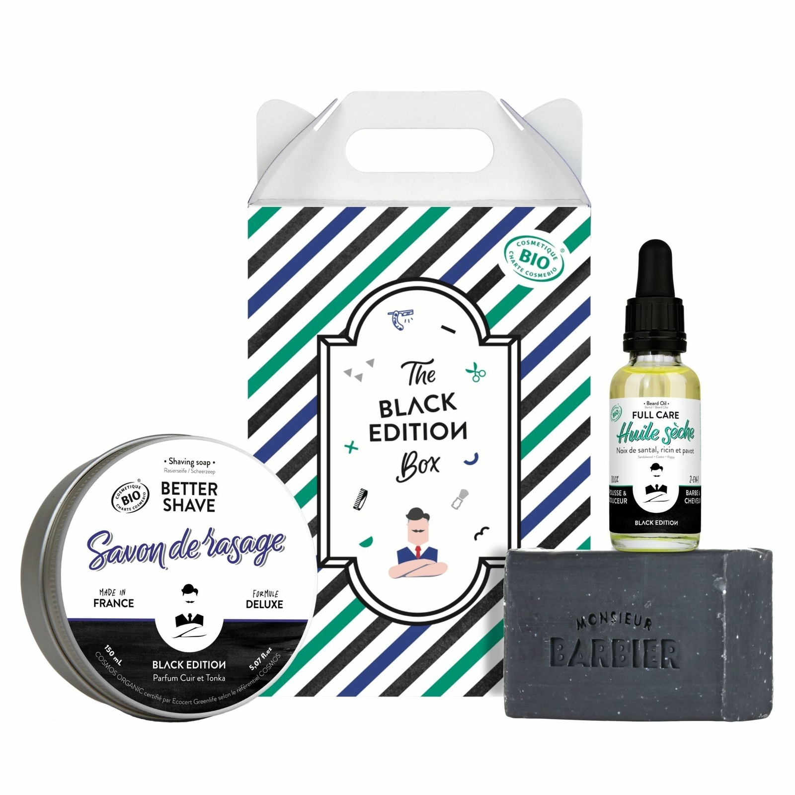 Monsieur BARBIER Coffret Black Edition pour homme votre routine rasage du matin