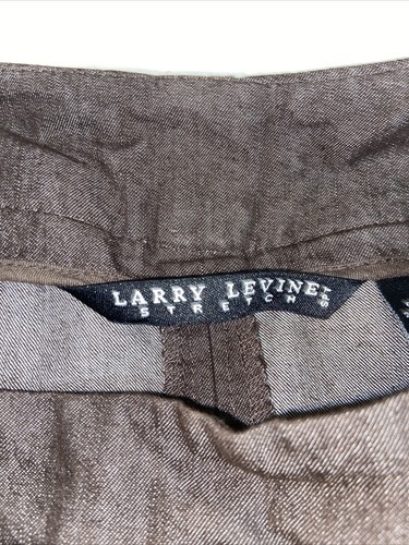Larry Levine Women 4 Brown Solid A-Line Stretch Skirt Knee Length Flared - Picture 3 of 12