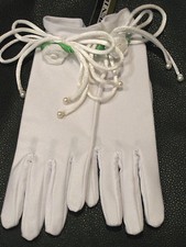 NIP ADULT WHITE GLOVES WEDDING PAGEANT SPECIAL OCCASION PEARL ACCENTS