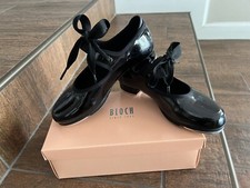 Bloch Tap Dance Shoes Annie Tyette Glossy Black Toddler Size 12 M