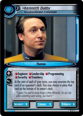 Star Trek CCG 2E Captain's Log Kenneth Darby, Insubordinate Crewman 10U71