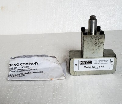 KENCO FIRE SAFETY VALVE 3/4'' FNPT PORT 1PC NEW - KENCO ENGINERING MADE IN USA