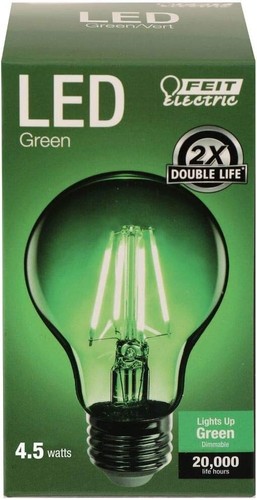 Vibrant Green Dimmable LED Bulbs, Clear Glass Filament - 6-Pack, 20,000 hrs - Picture 6 of 10