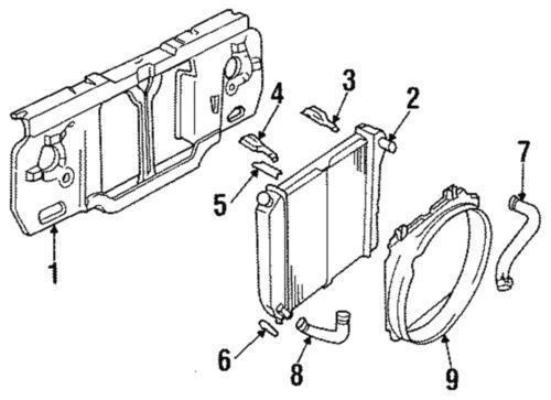 Aislante superior del radiador para Ford Mercury Sable Taurus 1984-1997 (N/P E5TZ-8125-B)