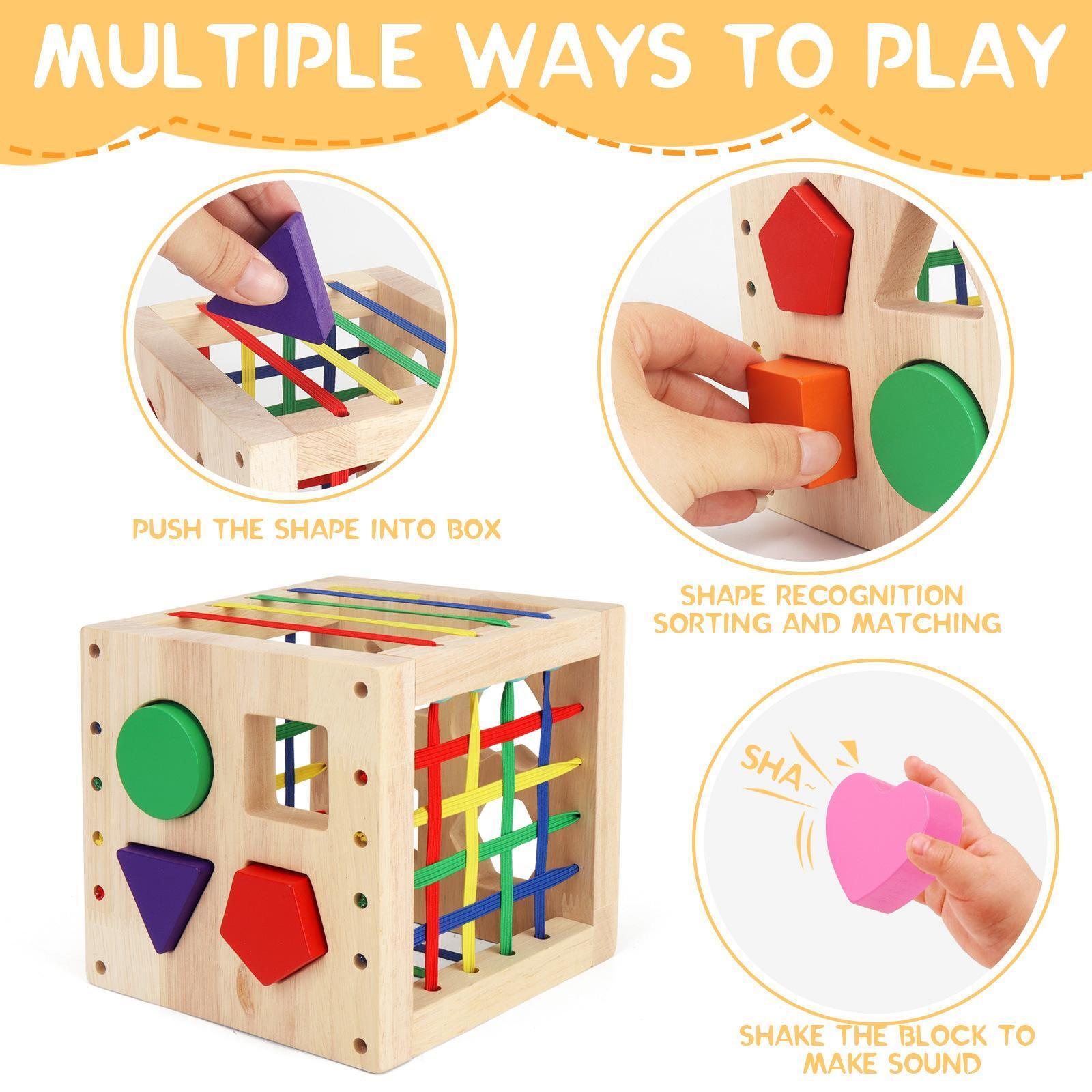 Sensory Shape Sorter Block Matching Educational Montessori for Coordination
