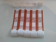 25 BROWN- $5000 SELF-SEALING CURRENCY STRAPS/BANDS