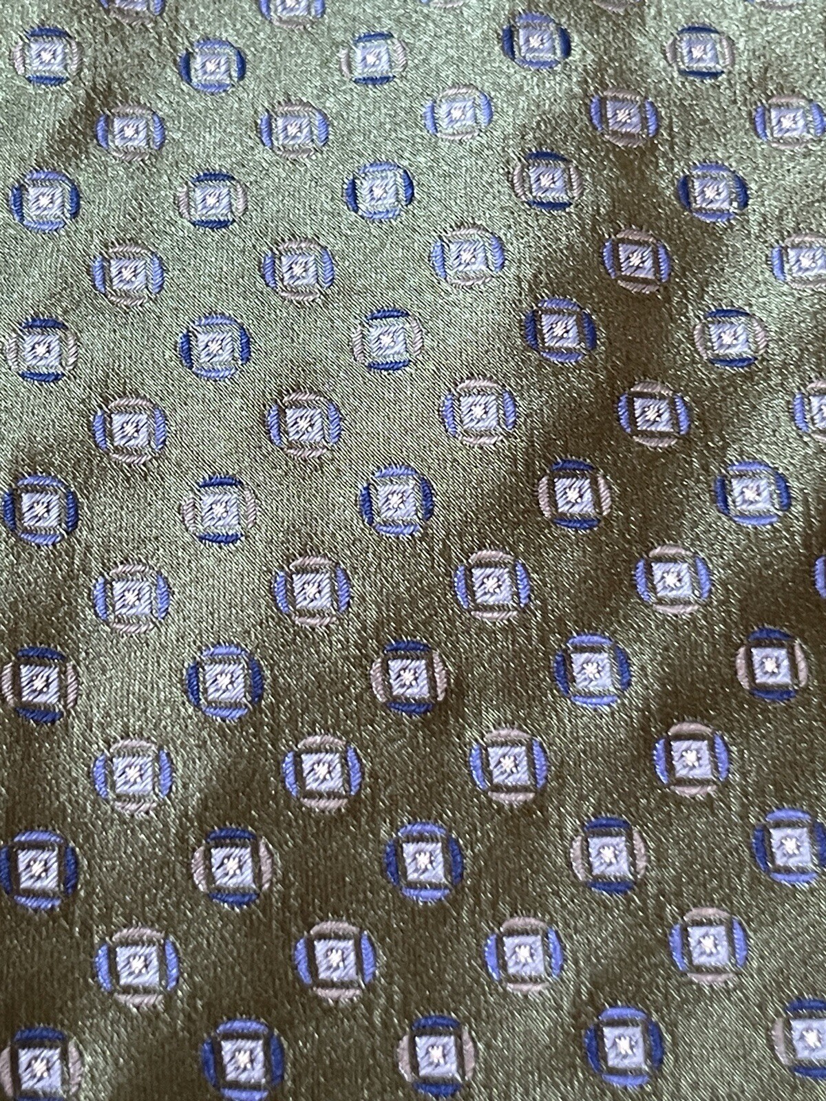 Geoffrey Beene Green Blue 68% Silk 32% Polyester Made In China Extra Long