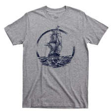 Sailing T Shirt Deep Sea Fishing Boating Shark Jaws Marine Wildlife Dolphin Tee