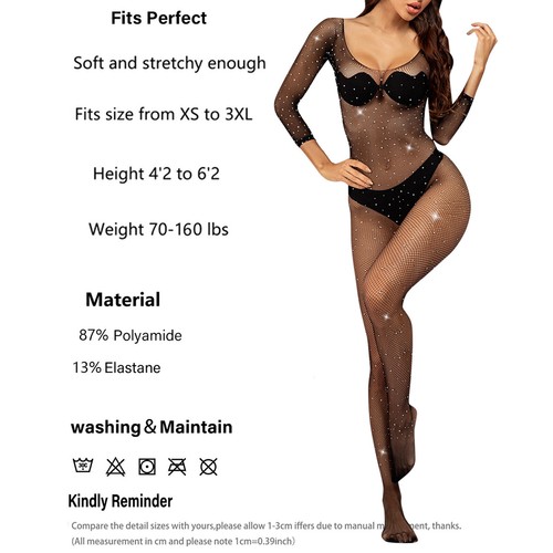 Damen Sexy Netz BodyStocking Netz Dessous Bodys Overall Unterwäsche - Bild 39 von 48