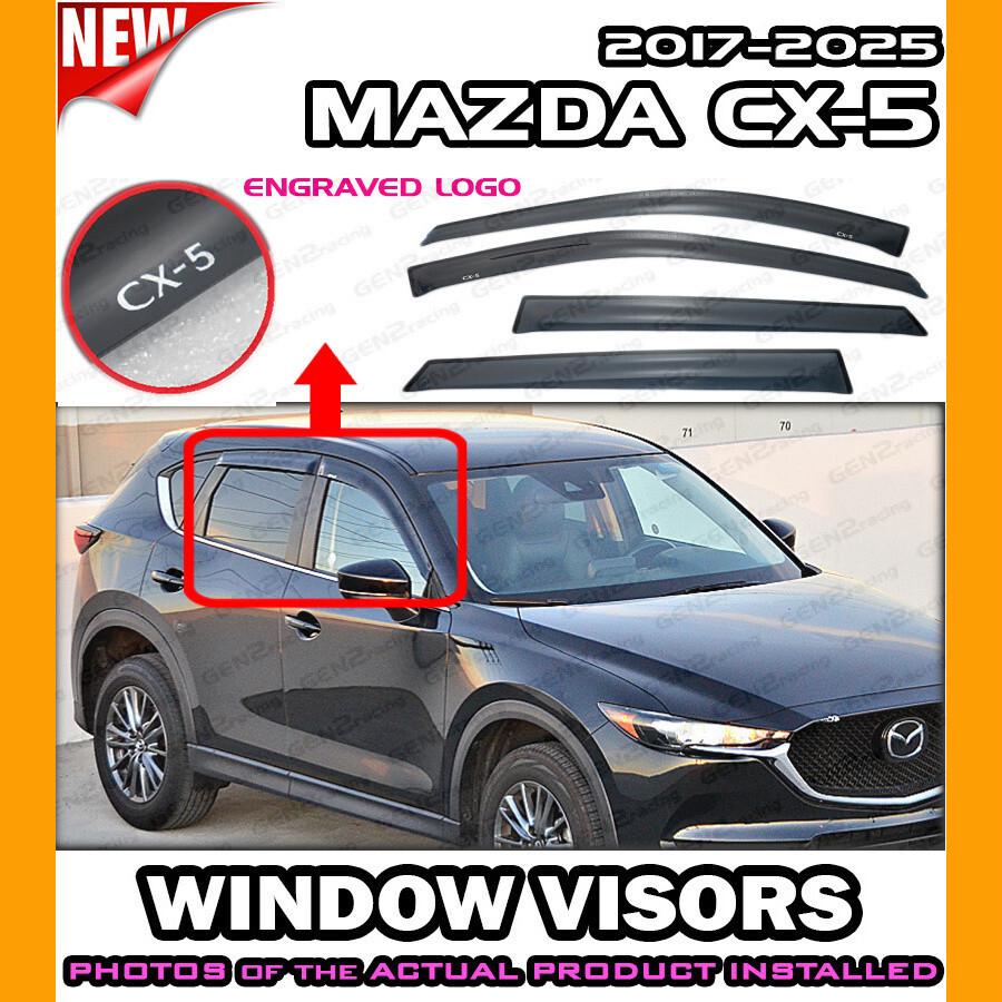 WINDOW VISORS for Mazda 2017 → 2025 CX-5 CX5 / DEFLECTOR RAIN
