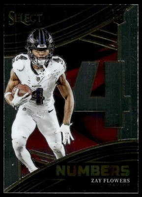 Zay Flowers Rookie 2023 Panini Select #NMB-ZFL Numbers Baltimore