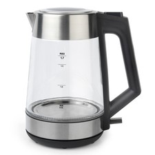 Salter Colour Changing Glass Kettle – 1.7L, Transparent, LED Lights Blue to Red