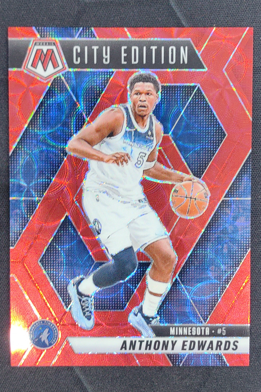 2024-25 Panini Mosaic Anthony Edwards City Edition International Red /75 #279