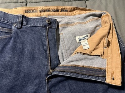 Duluth Trading Jeans Men's 40X30 Relaxed Fit Blue Denim Coolmax Flex Ballroom