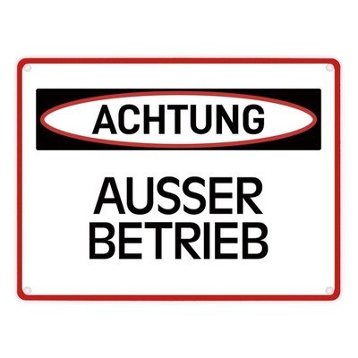 Ausser Betireb Warn- und Hinweisschild im modernen Design Warnschild Infotafel