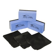 Sponge Applicator Kit 3 Pack with Microfiber Cloths  Perfect for 4" Sponge Kit