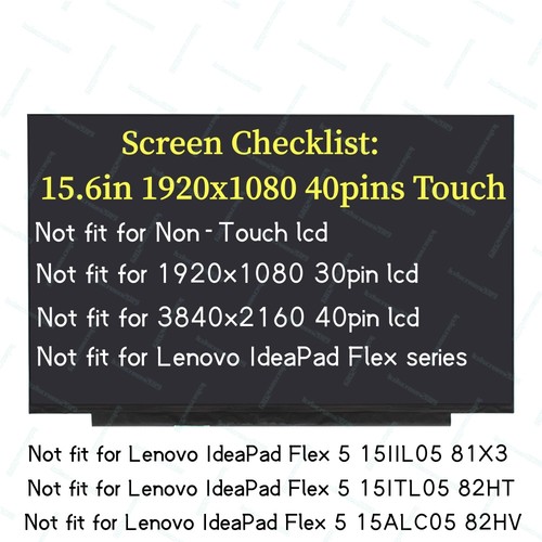 Dalle écran Tactile Lenovo 15.6" FHD IPS – Pour Modèle 5D11C12738