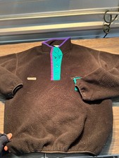 Columbia Vintage Fleece Pullover Mens Large Snap Neck Colorblock USA