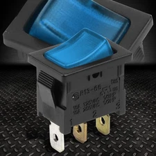 16A BLUE LED POWER ON/OFF MINI ROCKER TOGGLE SWITCH 3 PIN CONNECTION 12V ACC GND