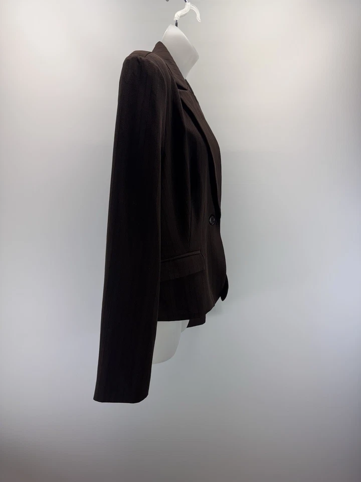 Blazer My Michelle Rayas Marrón 1 Botón Ajustado Imitación Bolsillos Mujer’s XL NUEVO CON ETIQUETAS Foto 3 de 4