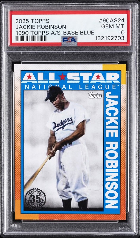 2025 TOPPS 1990 TOPPS ALL-STAR BASE BLUE #90AS24 JACKIE ROBINSON PSA 10