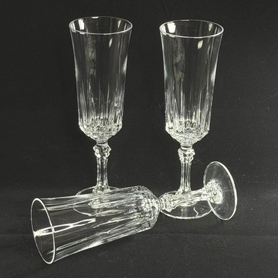 Cristal D'Arques Avignon Champagne Flutes French Lead Crystal 3 Set