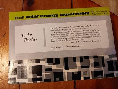 Vintage 1962 Bell System Solar Energy Science Experiment No. 2