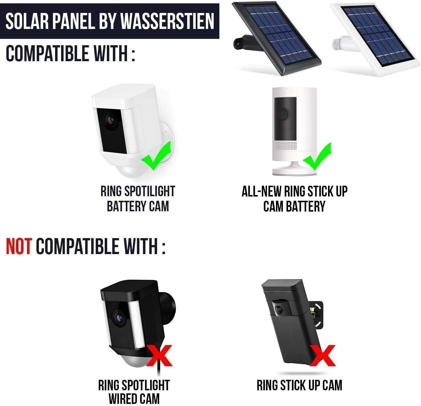 Ring Stick Up Cam Battery with Solar Panel Bundle Deal Camera (2 Pack, White)