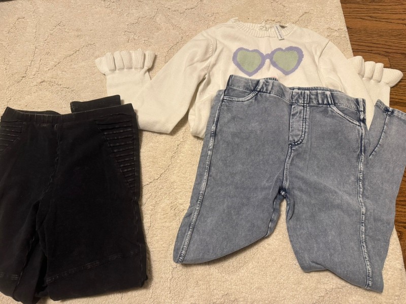 Girls Janie & Jack Sweater & Tuck & Tate  & Target Jeggings Sz 8 EUC