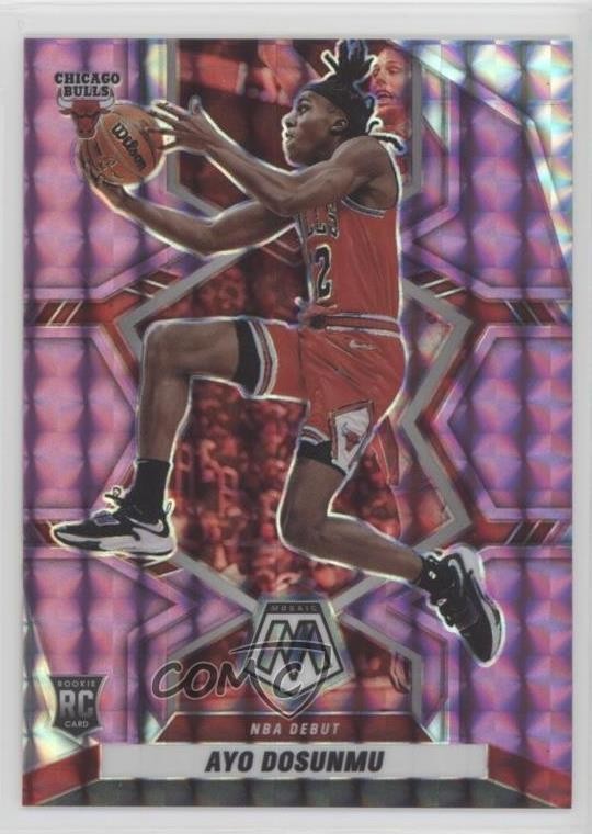 2021 Panini Mosaic NBA Debut Purple Prizm 21/49 Ayo Dosunmu #279 Rookie RC 06pp
