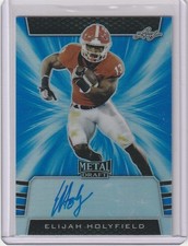 Elijah Holyfield 2019 Leaf Metal Draft Blue Prismatic Rc On Card Auto (13/35)