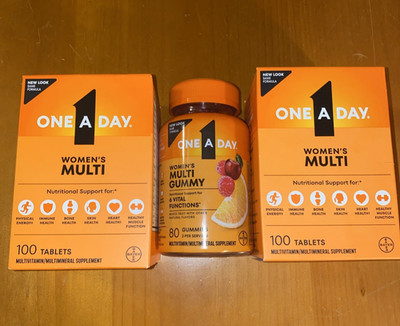 One A Day Women s Multi Vitamins- 2x 100 Tablets & 1x 80 Gummies Exp 4/2027+