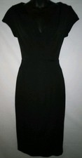 Reiss Black Sheath Midi Dress Sz 2