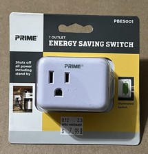 Prime Wire  Cable 1-Outlet White Plug-In Outlet with Switch PBES001-BB Prime