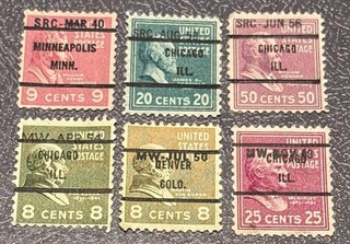 6 US PRECANEL ALL BUREAU ALL DATED SRC SEARS ROEBUCK MW MONTGOMERY WARDS /21