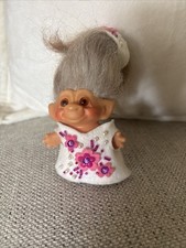 Vtg Thomas Dam Troll Dolls Handmade Outfit Grandma Stamped DAM 2.75 g9