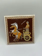 Niarchos Hellas Hand Made Decorative Ceramic Tile Greek Art 6" x 6"