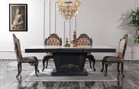 Essecke Essgruppe Esszimmer Esstisch StüHle Holz Set 9Tlg Grau Barock