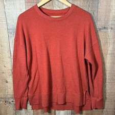 Oversized Rust Crewneck Sweatshirt Medium Relaxed Fit Soft Autumn Cozy Pullover