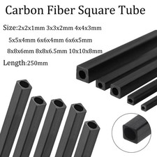 1/2/3 szt. Kwadratowa rura z włókna węglowego Średnica zewnętrzna 2mm-10mm, długość 250mm