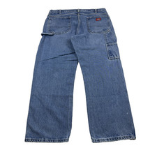 Vintage Y2K Dickies Blue Denim Carpenter Jeans Work Wear Mens Size 38 x 30