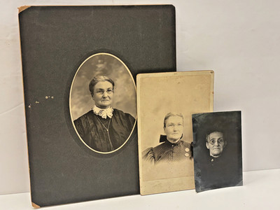 3 Portrait Photo Photograph Antique Woman Cabinet Card Late 1800 Vtg Age Old