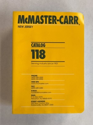 McMaster-Carr Catalog No. 118 New Jersey