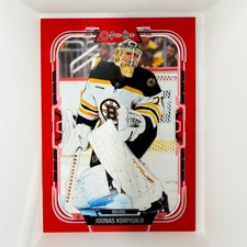 2025-26 O-Pee-Chee #141 Joonas Korpisalo Red Border Boston Bruins
