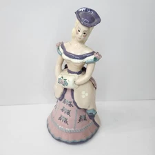 VTG Kay Finch California Lady Pastel Dress Art Pottery Figurine White & Purple